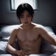 od体育数据分析师李明浩头像，男性，休闲商务风格，背景为数据大屏